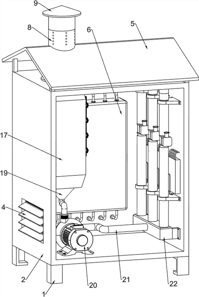 Anti-blocking waste gas monitoring device in rainy and snowy weather