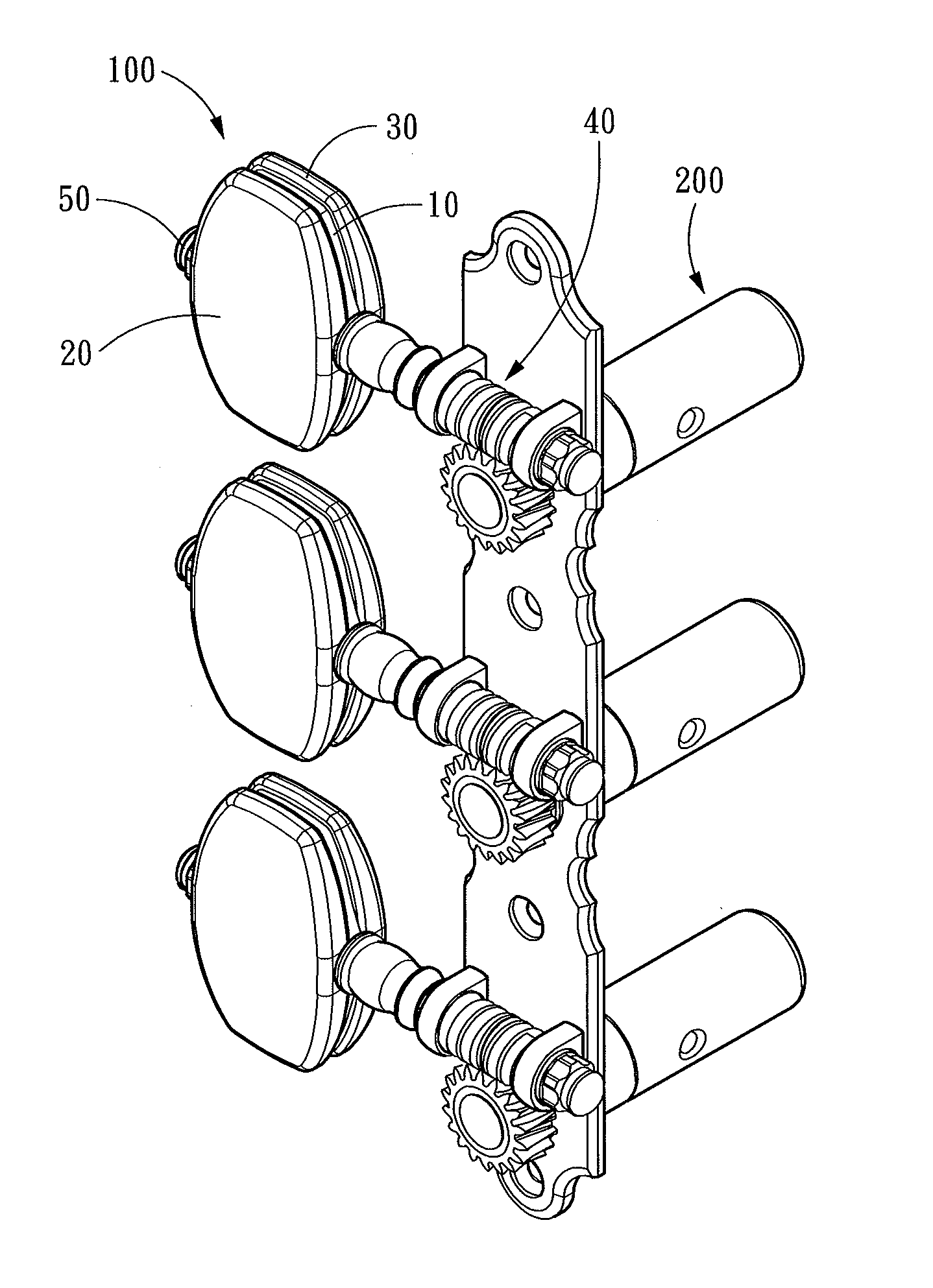 Turning peg structure equipped with changeable panel