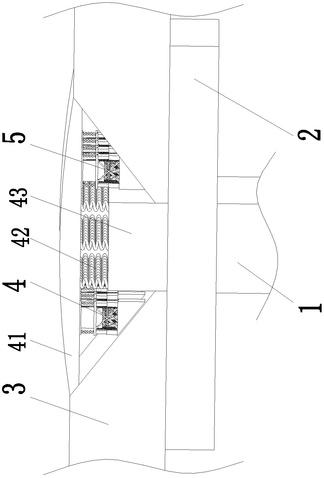 Shock absorption and noise reduction device for highway bridge