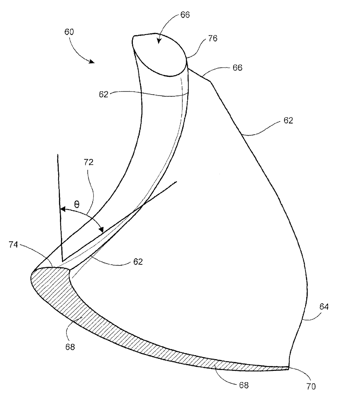 Compact blade for runner of Francis turbine and method for configuring runner