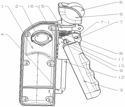 Pump type tree healing agent smearing device