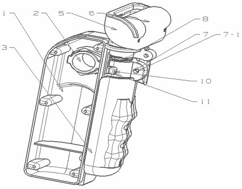 Pump type tree healing agent smearing device