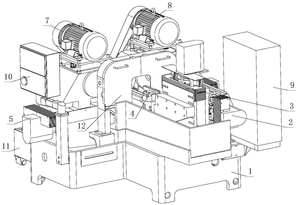 Numerical control double-sided grinding structure