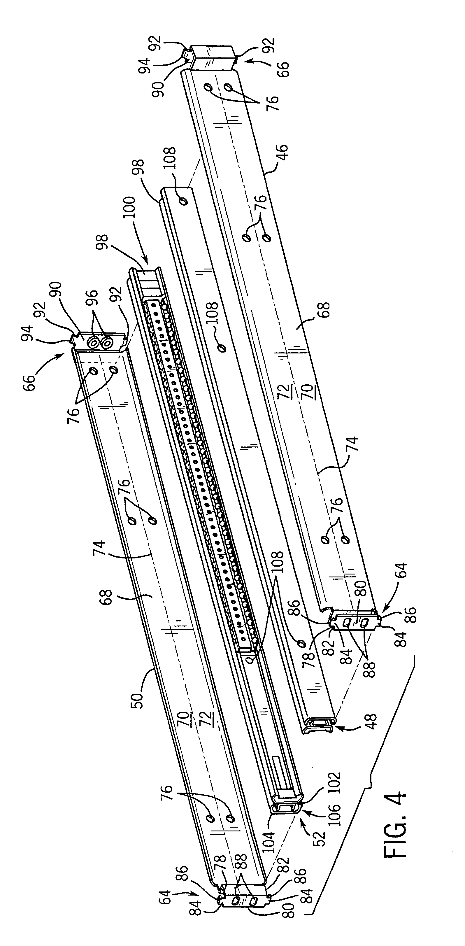 Computer component rack mounting arrangement