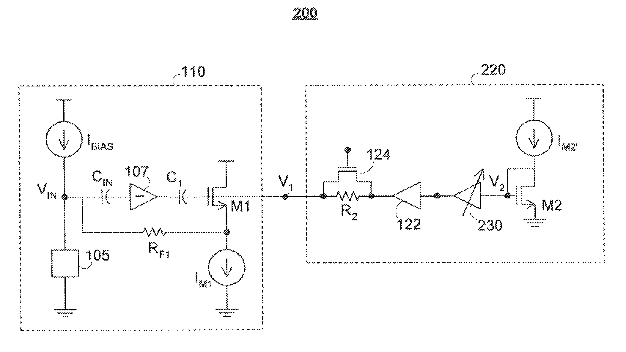 Open loop DC control for a transimpedance feedback amplifier