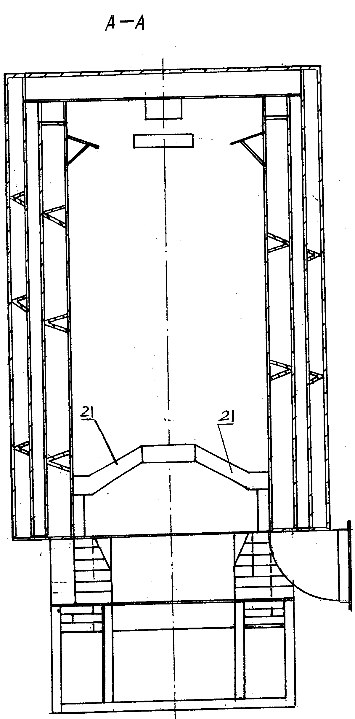 Coal burning hot air furnace with horizontal-reciprocating grate