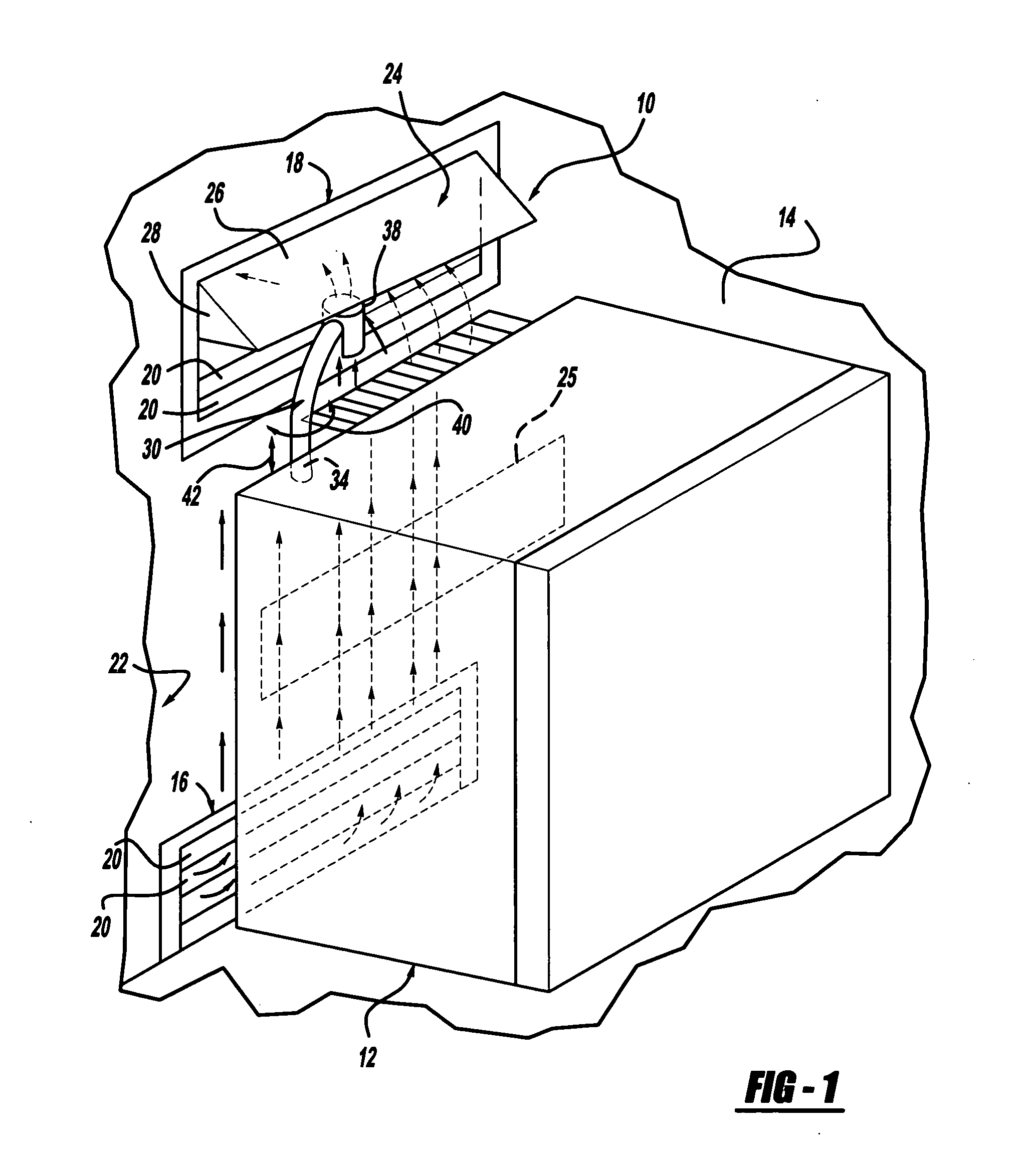 Venting arrangement for a vehicle refrigerator and related method