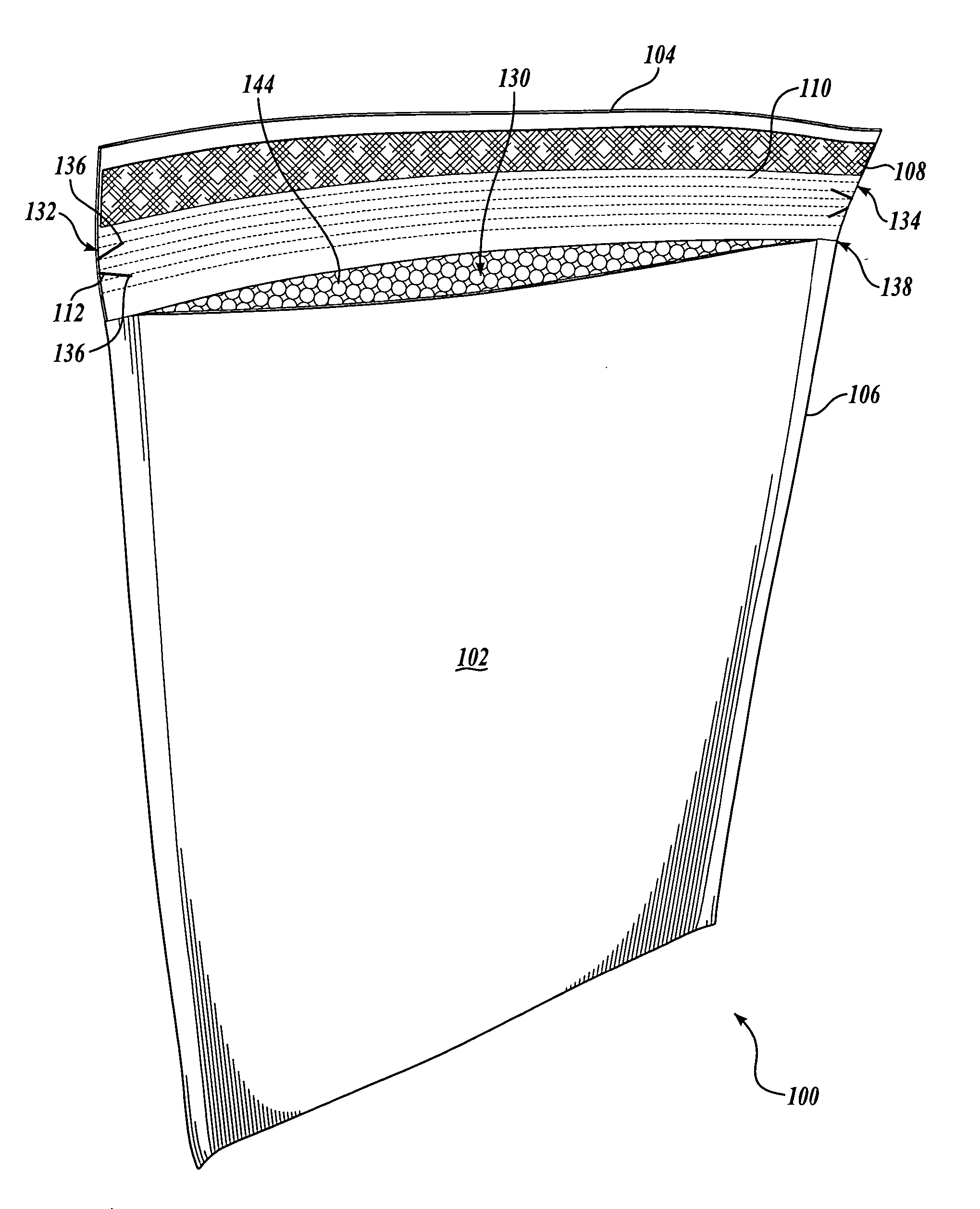 Tear away opening for multi-layer plastic pack