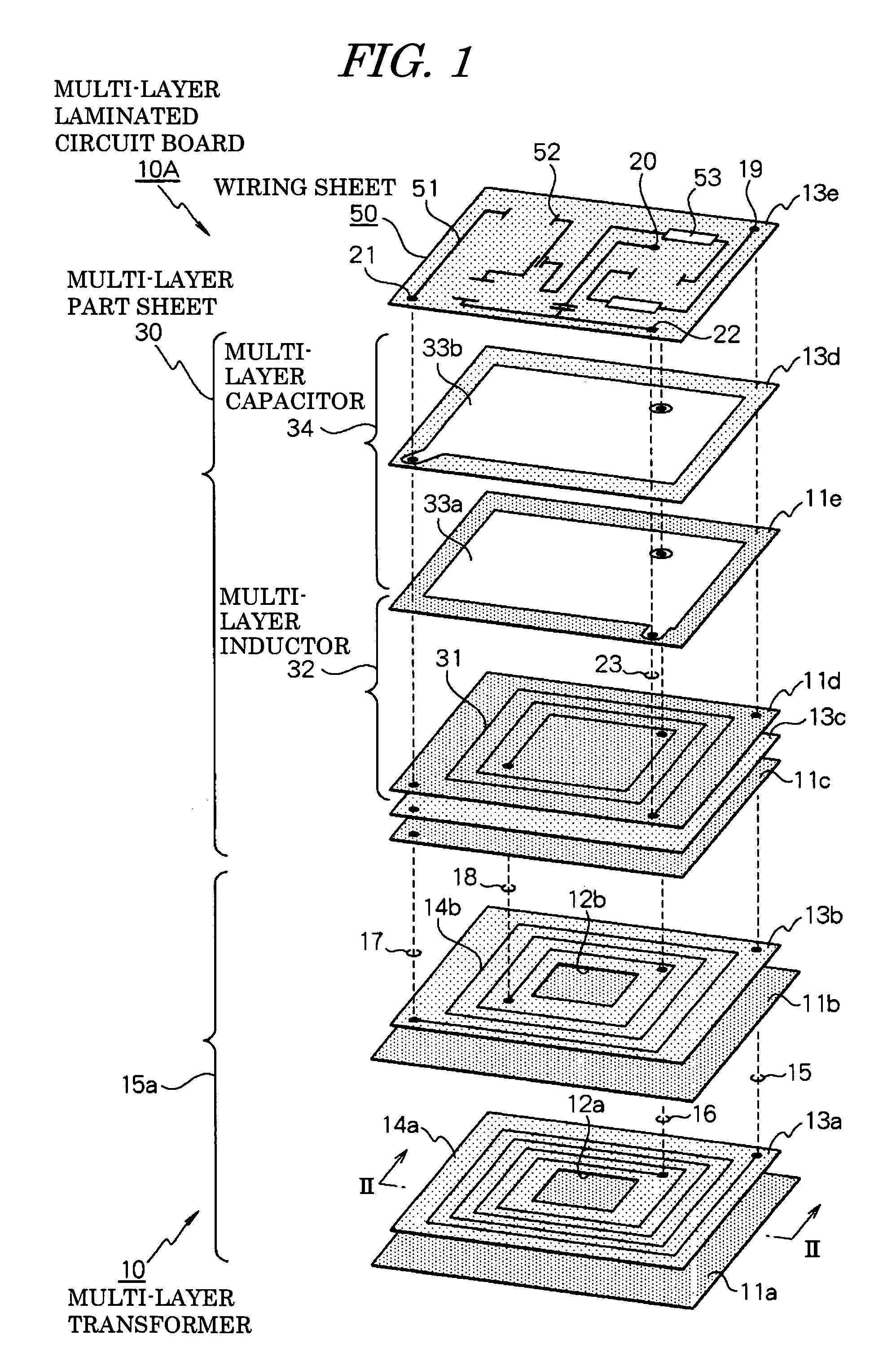 Multilayer laminated circuit board