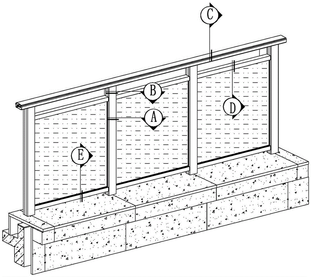 Construction method of high-rise building glass guardrail