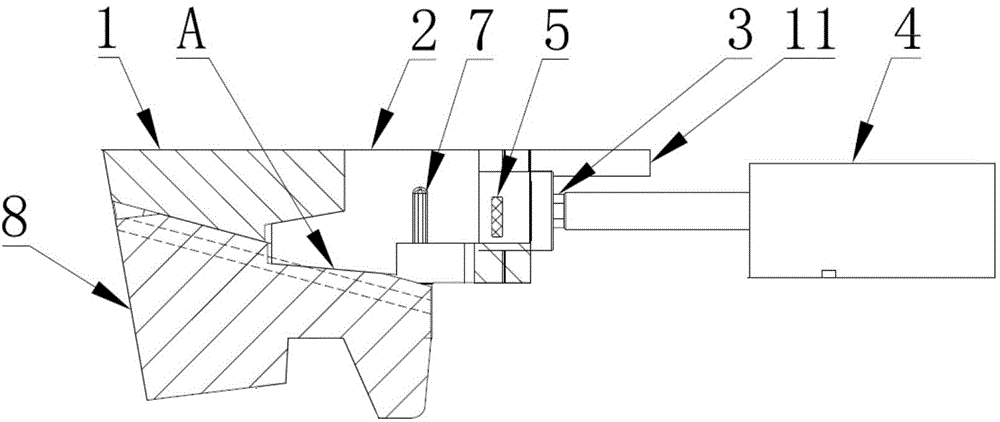 Core-pulling self-locking mechanism of injection mold