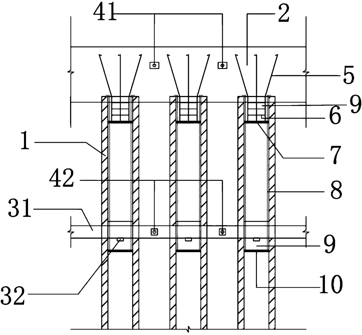 Anti-deformation supporting structure of foundation pit and construction method thereof