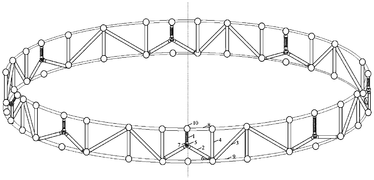 A Double-Layer Reticulated Shell Structure with Circumferential Toggle Composite Vibration Absorbing Supports