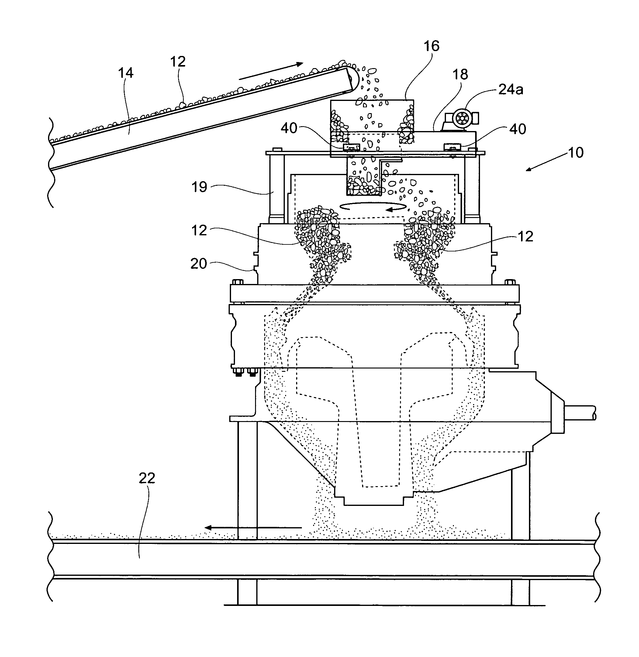 Rotating feed distributor