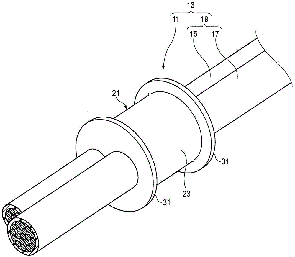 Wire integral clamping mark and wire harness