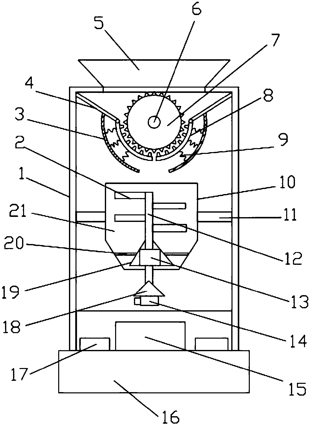 High-efficiency hulling and separating device of camellia oleifera fruit device