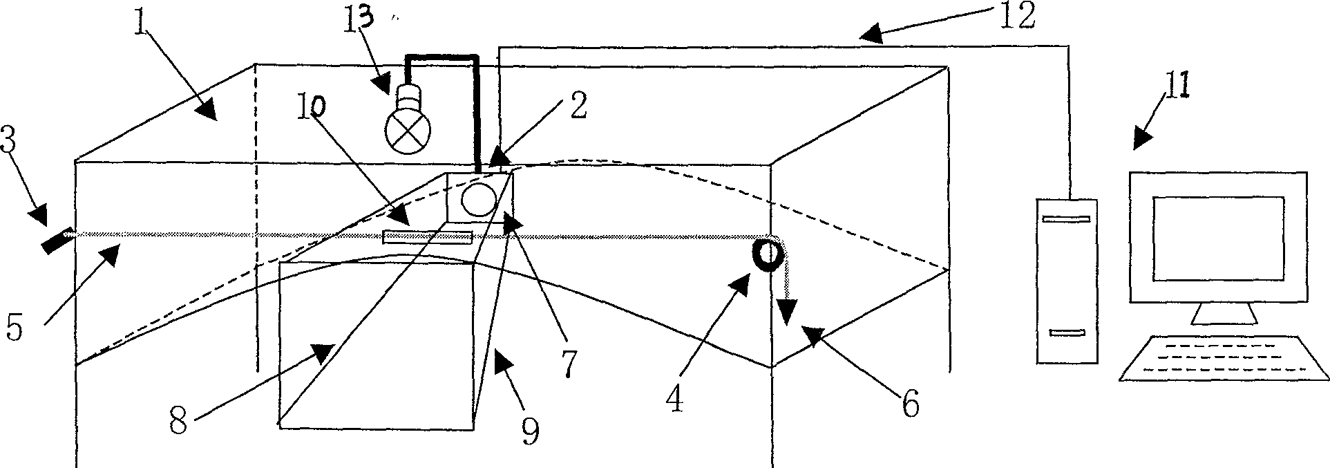 Bridge flexibility and displacement monitoring device and monitoring method