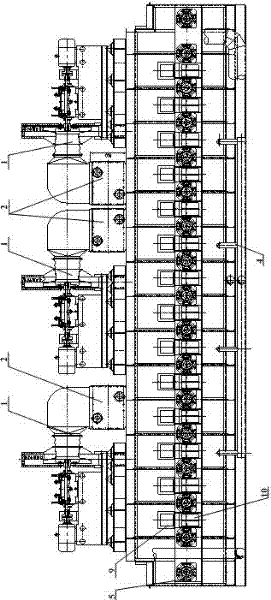 Strong wind cooling system for medium plate heat treatment