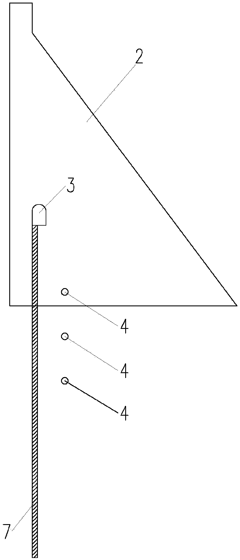 Concrete gravity dam foundation drainage hole structure and construction method thereof