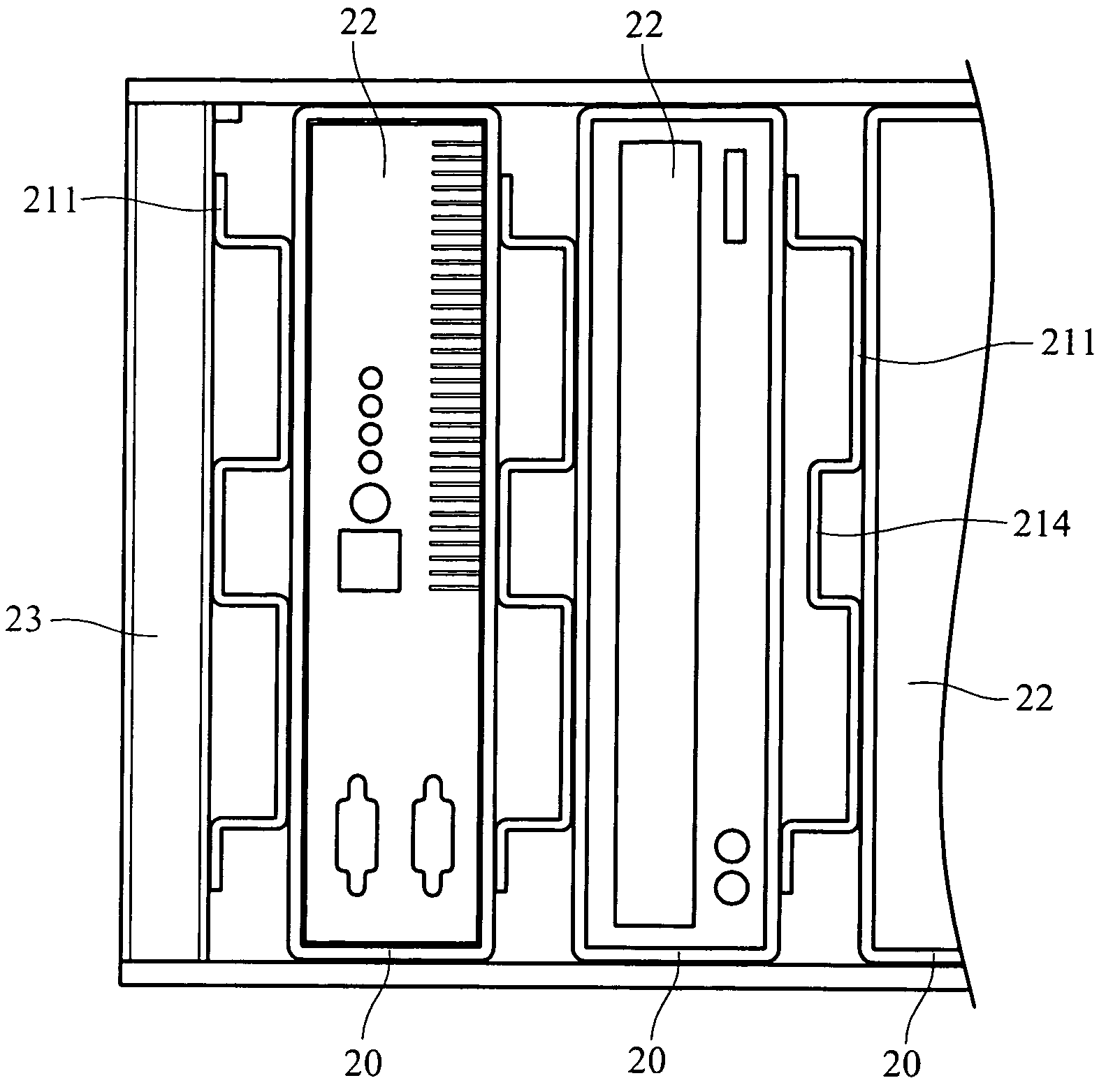 Electronic equipment case structure