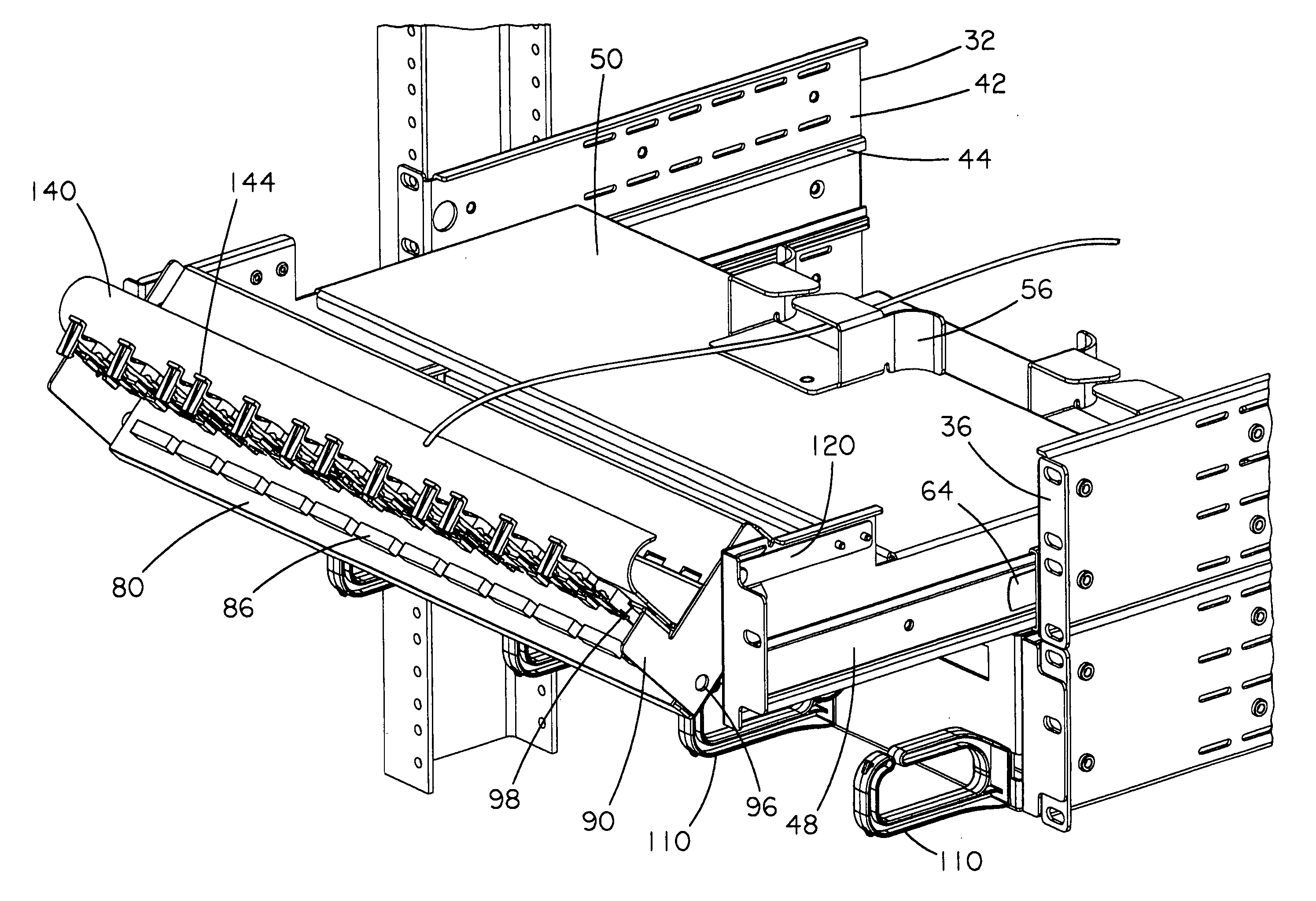 Front access punch down patch panel