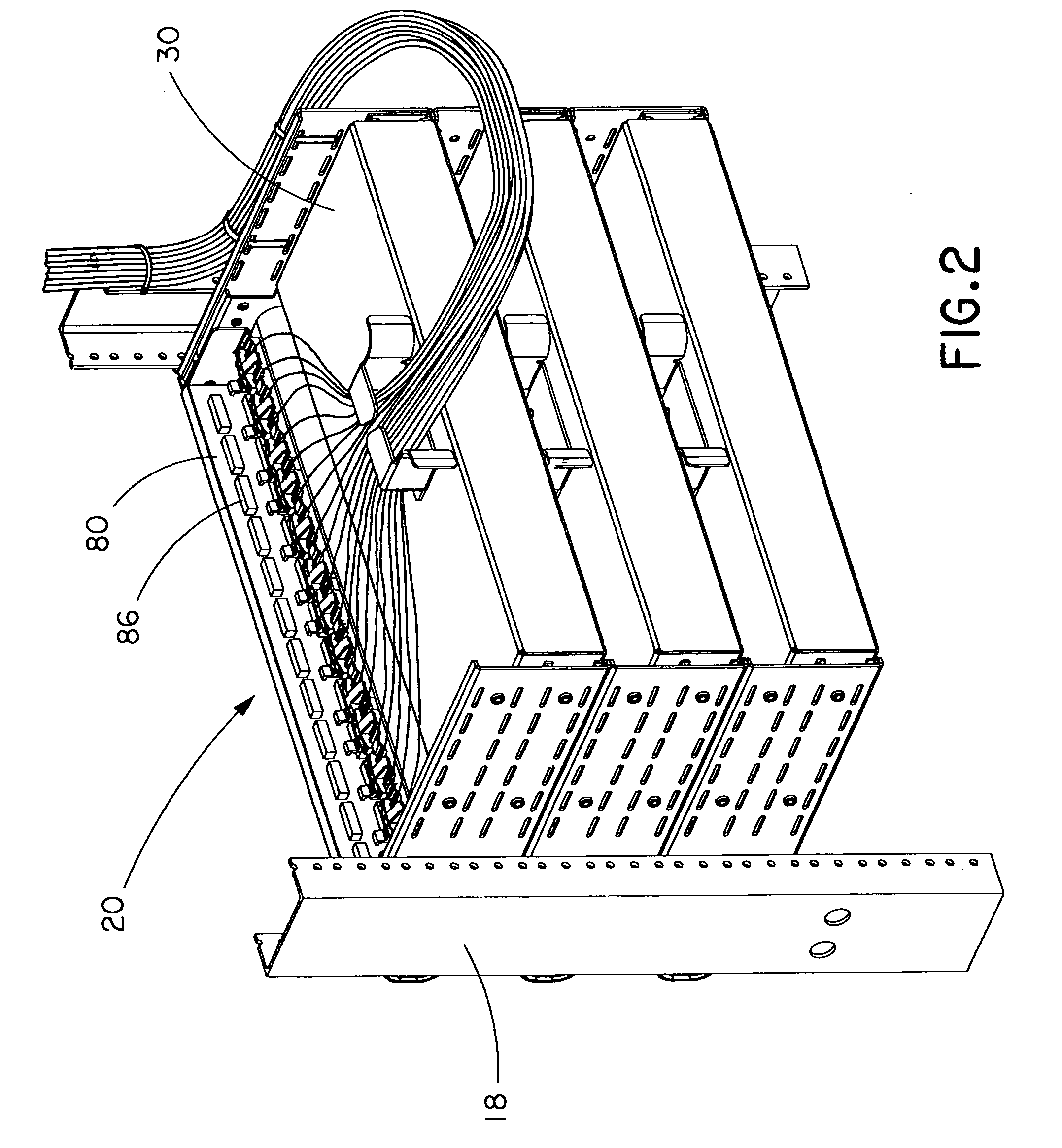 Front access punch down patch panel