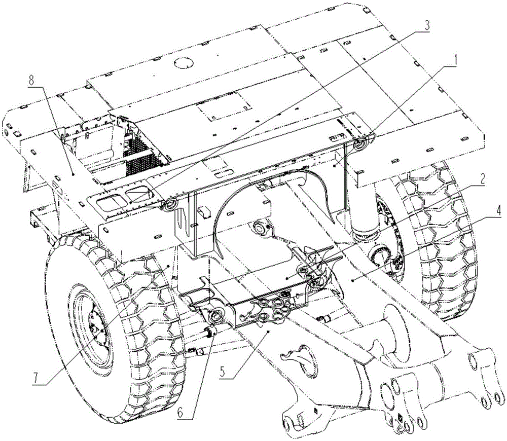 Split type gantry beam for electric drive mining-use dumper frame