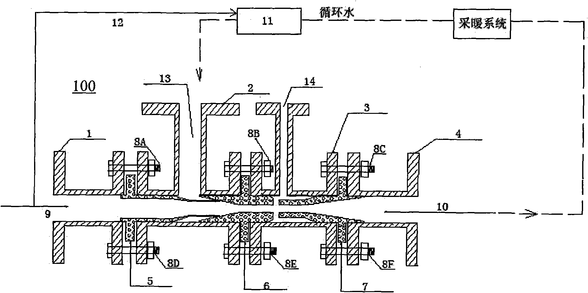 Novel water-saving system of energy-saving heat exchanger