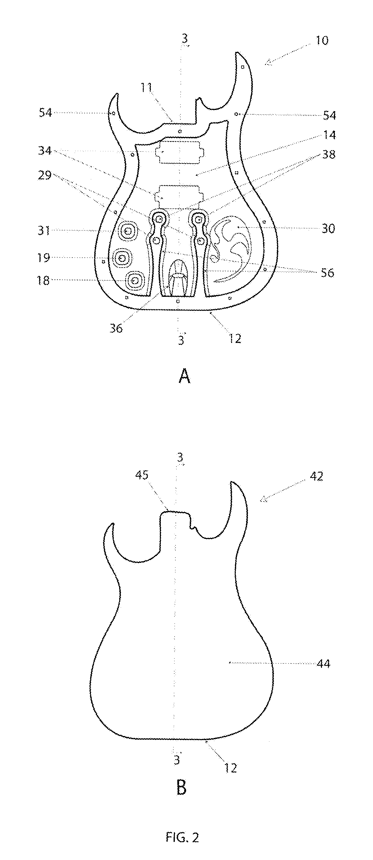 Interchangeable guitar faceplate and guitar body system