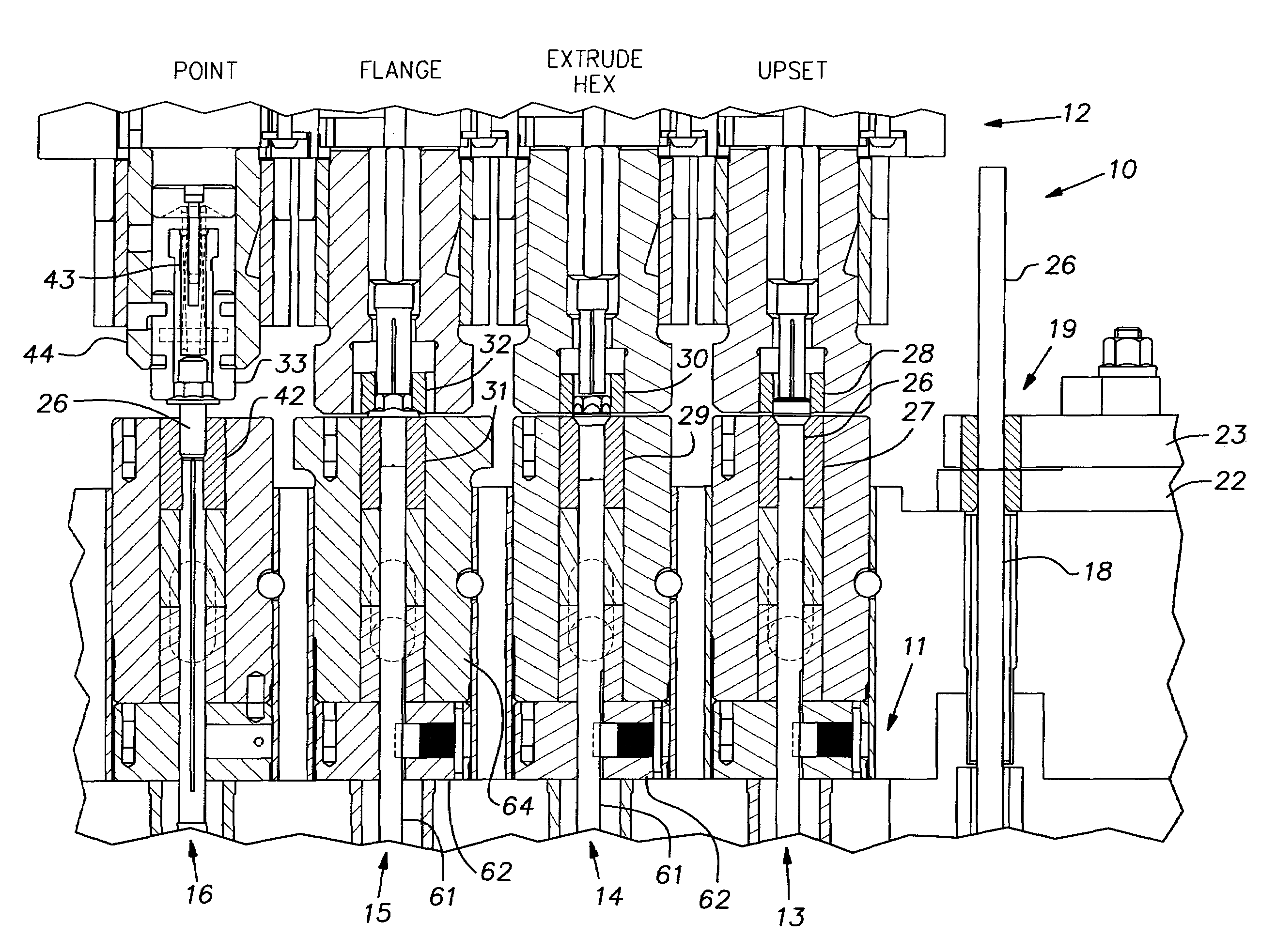 Method and tooling for headed pilot pointed bolts