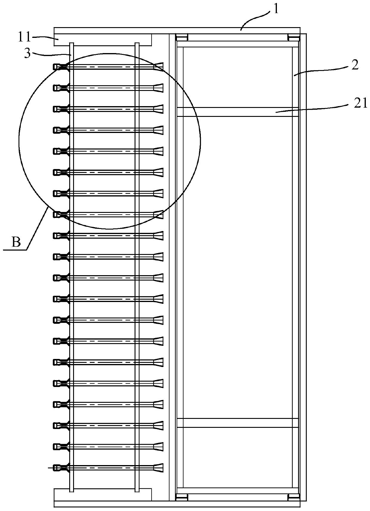 A three-dimensional garage that can quickly access bicycles in batches