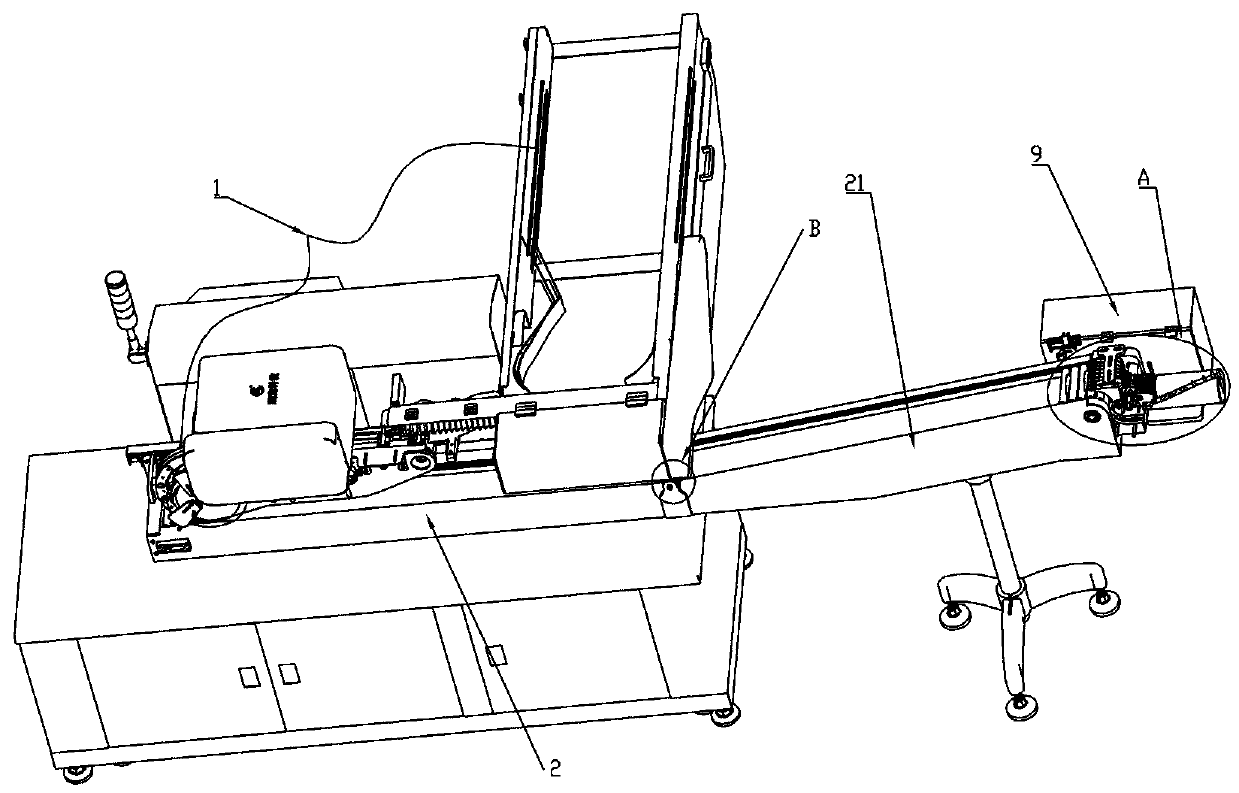 Double-output transmission box and ampoule bottle horizontal-to-upright turnover device applying double-output transmission box