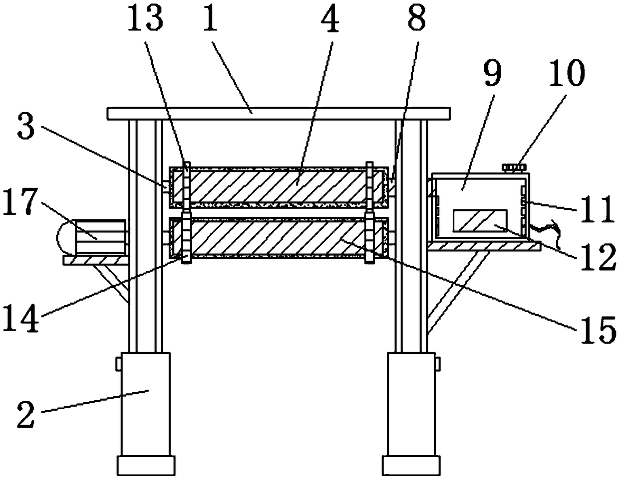 Hot rolling device for producing non-woven fabric