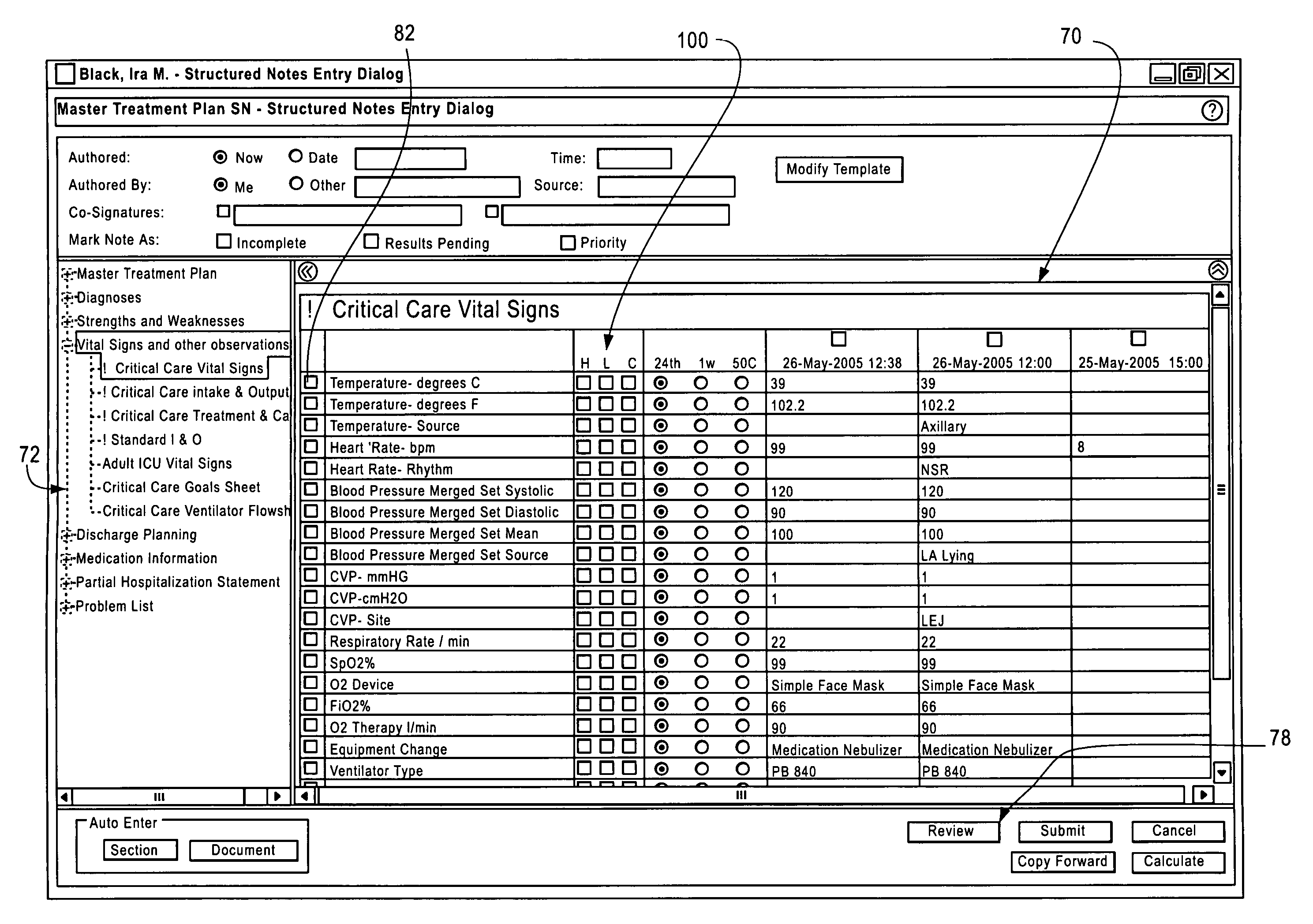 Electronic patient record documentation with push and pull of data to and from database