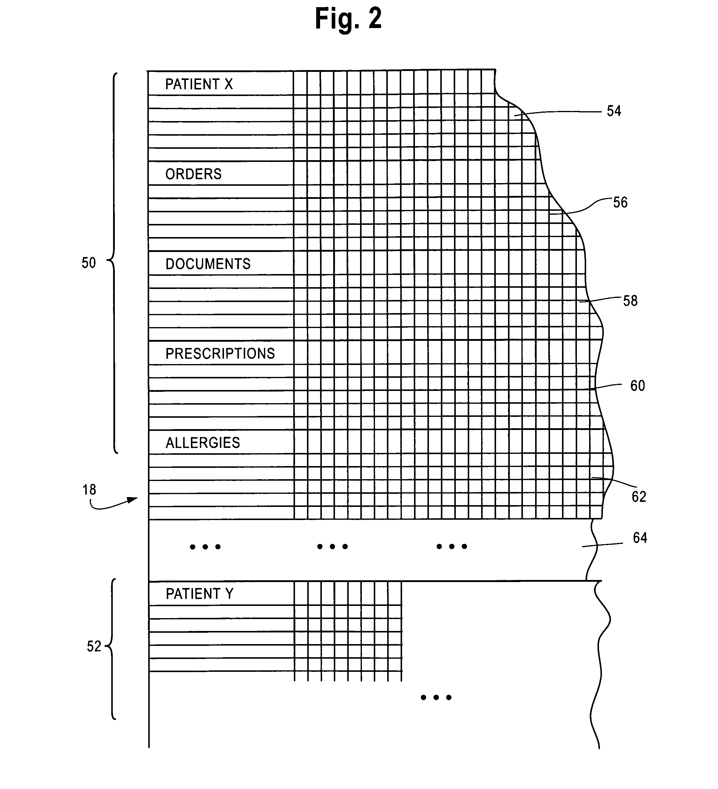 Electronic patient record documentation with push and pull of data to and from database