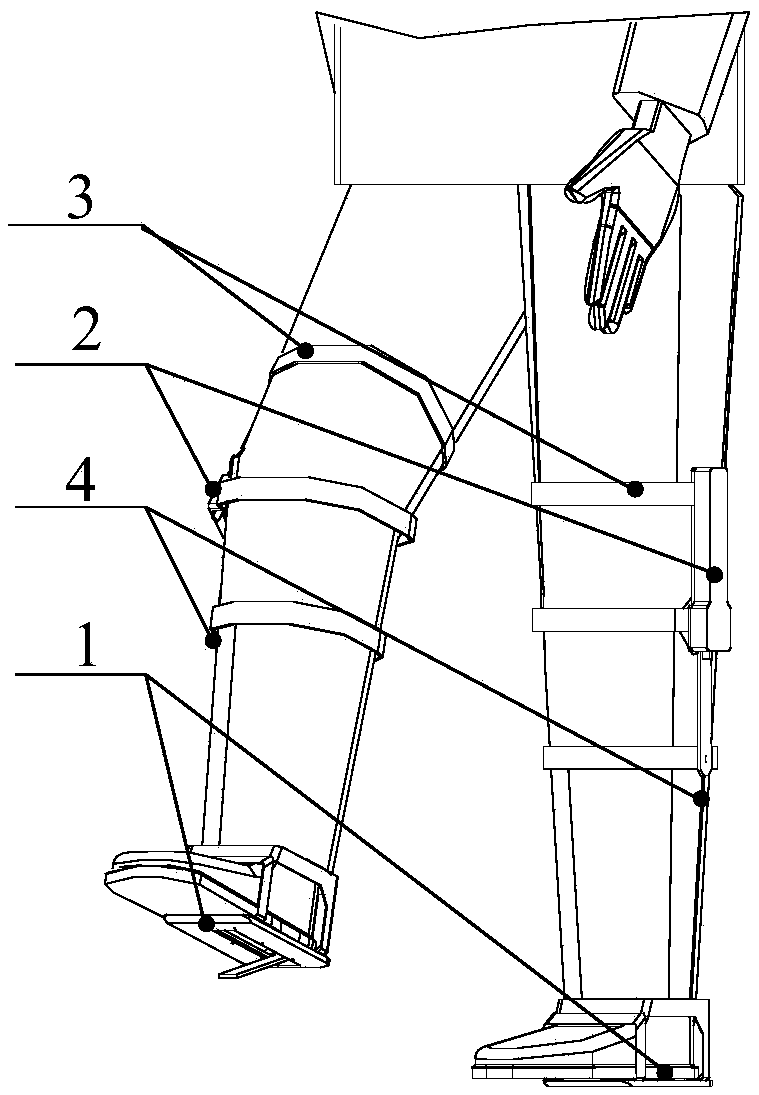 An unpowered wearable auxiliary walking assist mechanism