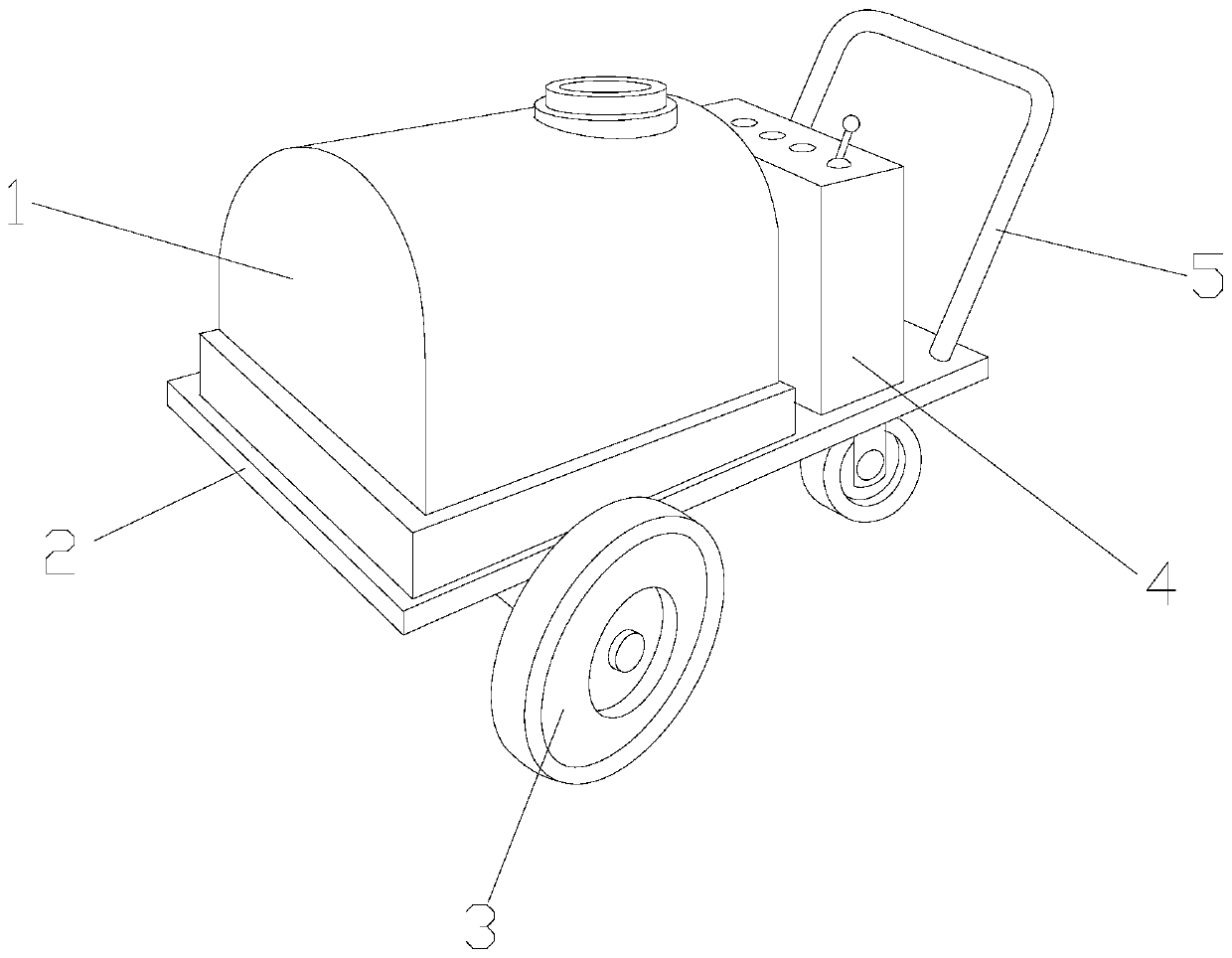 Cyclic-spraying spray truck for green belt construction