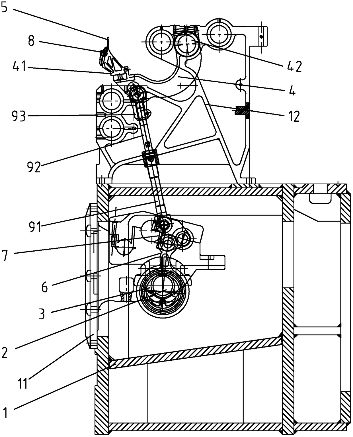 Groove pin eccentric connecting rod movement mechanism for full-width weft insertion machine