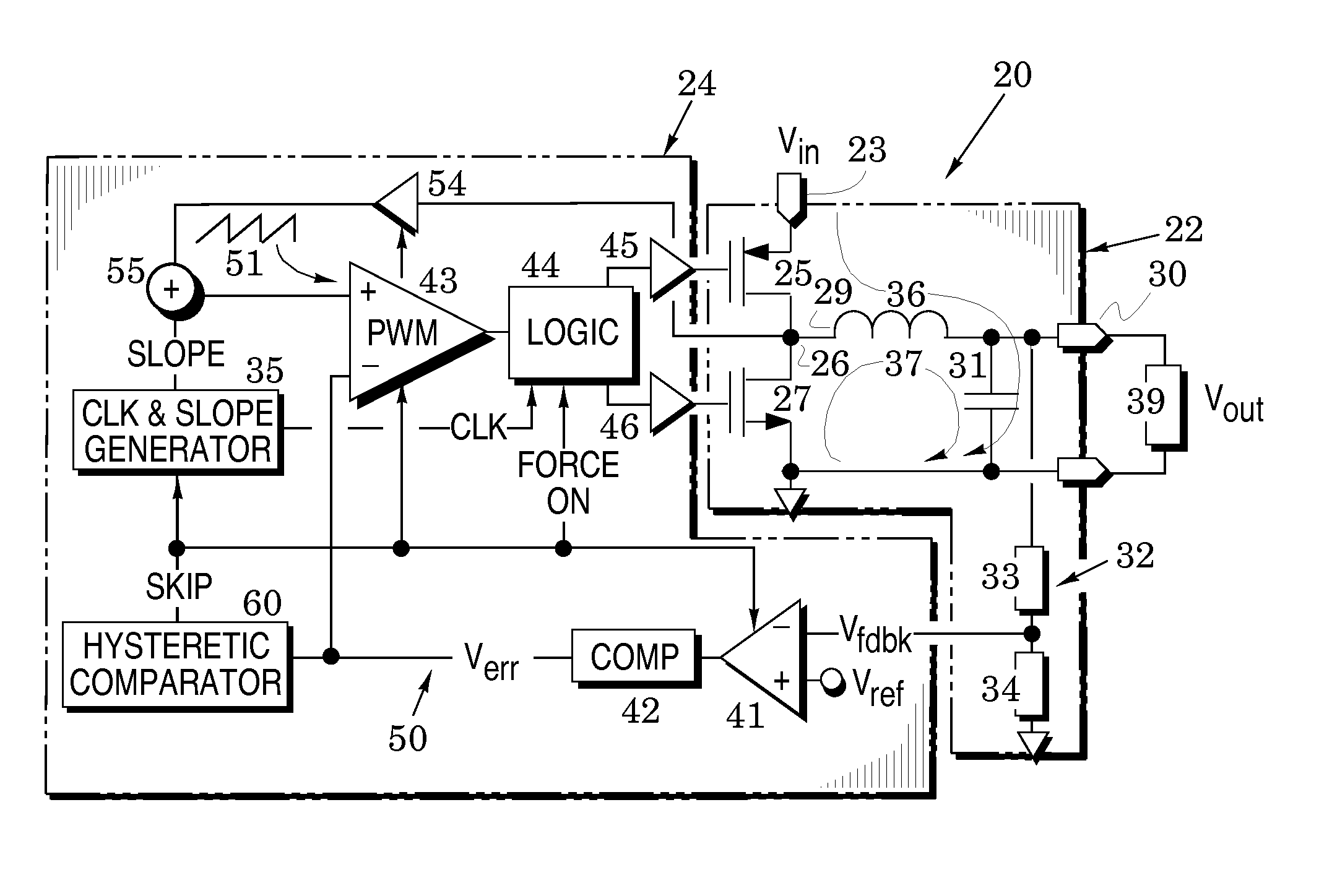 Switching voltage regulators with hysteretic control for enhanced mode-transition speed and stability