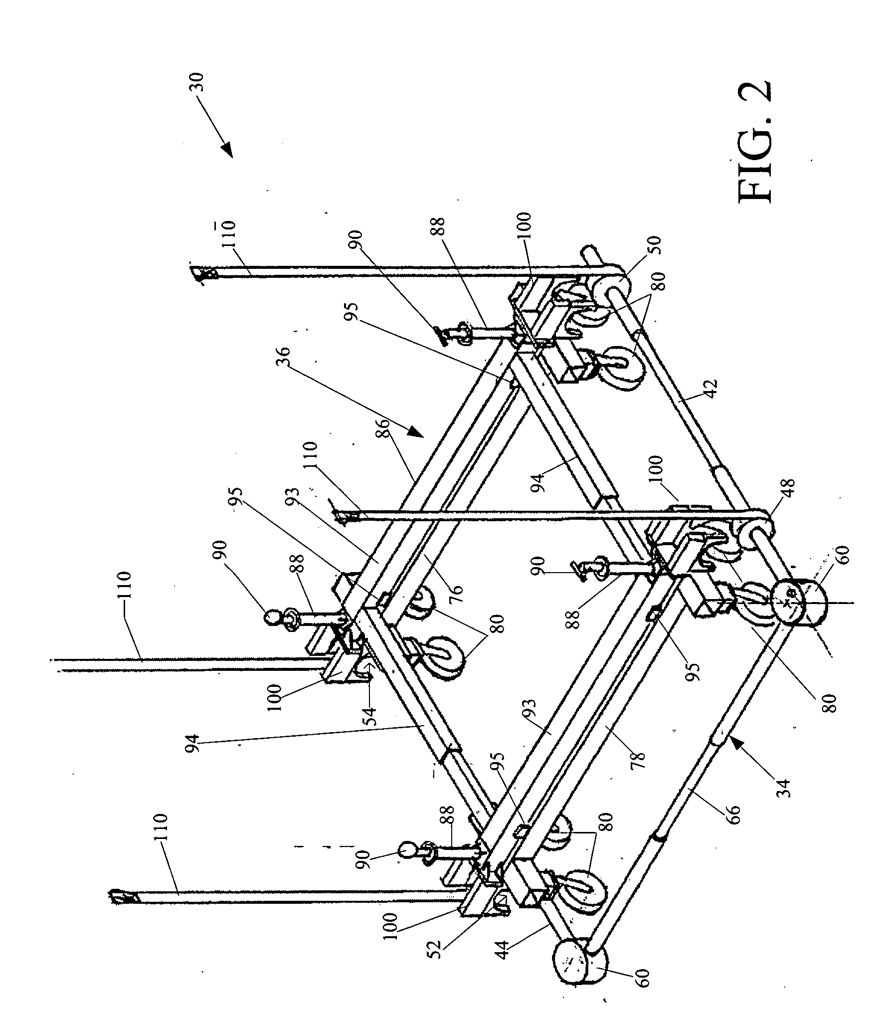 Hoist for aircraft cabin construction