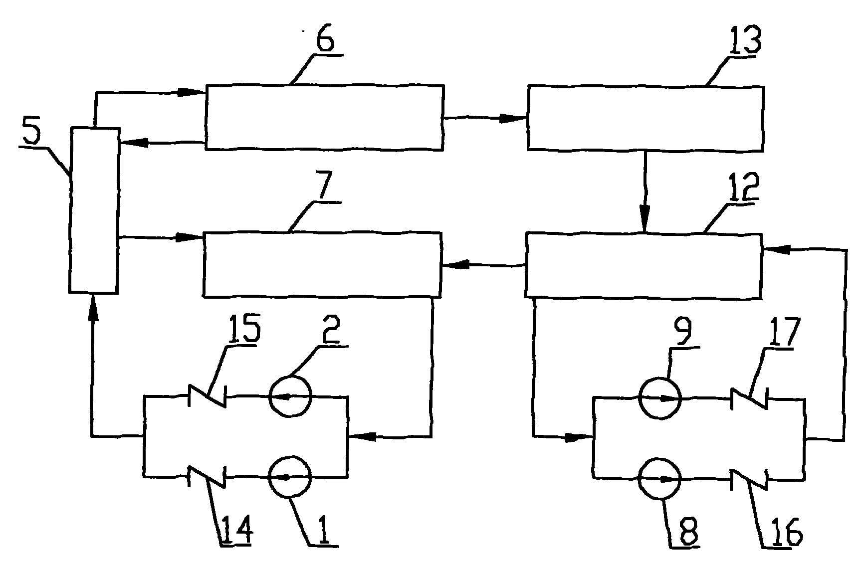 On-line shield pump switching system applied on lithium bromide absorption cold and hot water unit