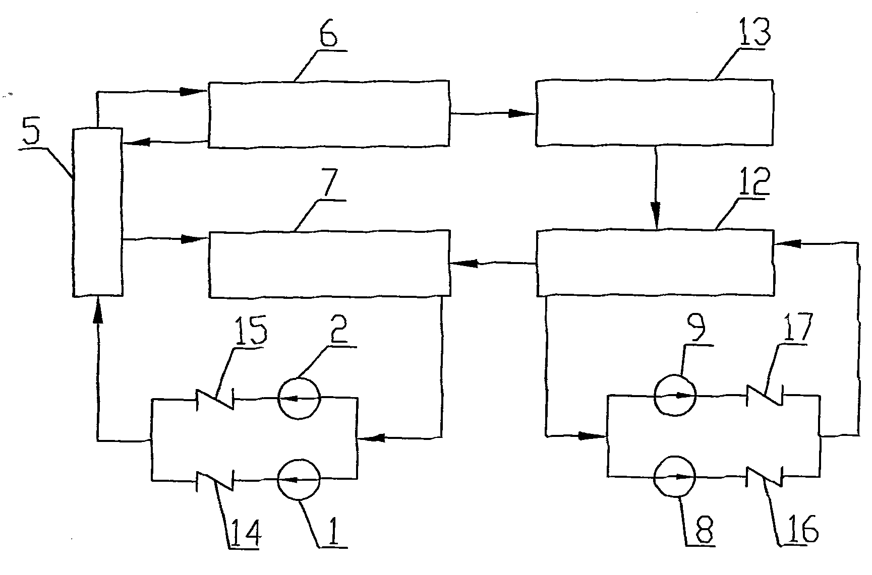 On-line shield pump switching system applied on lithium bromide absorption cold and hot water unit