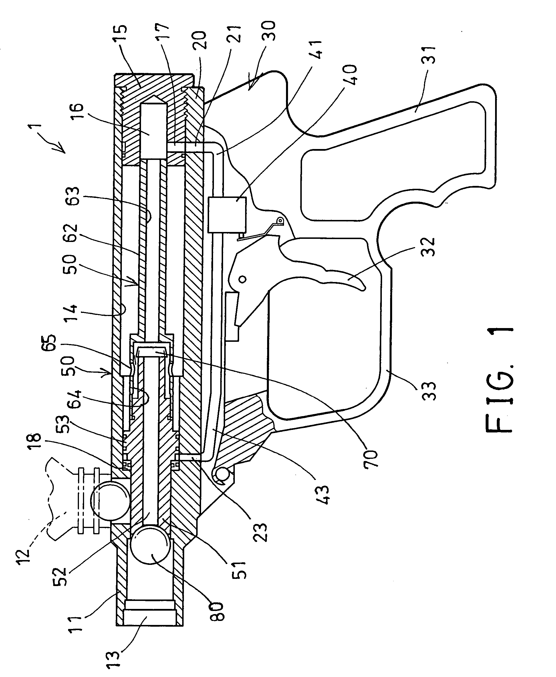 Gas gun having pressure driving device