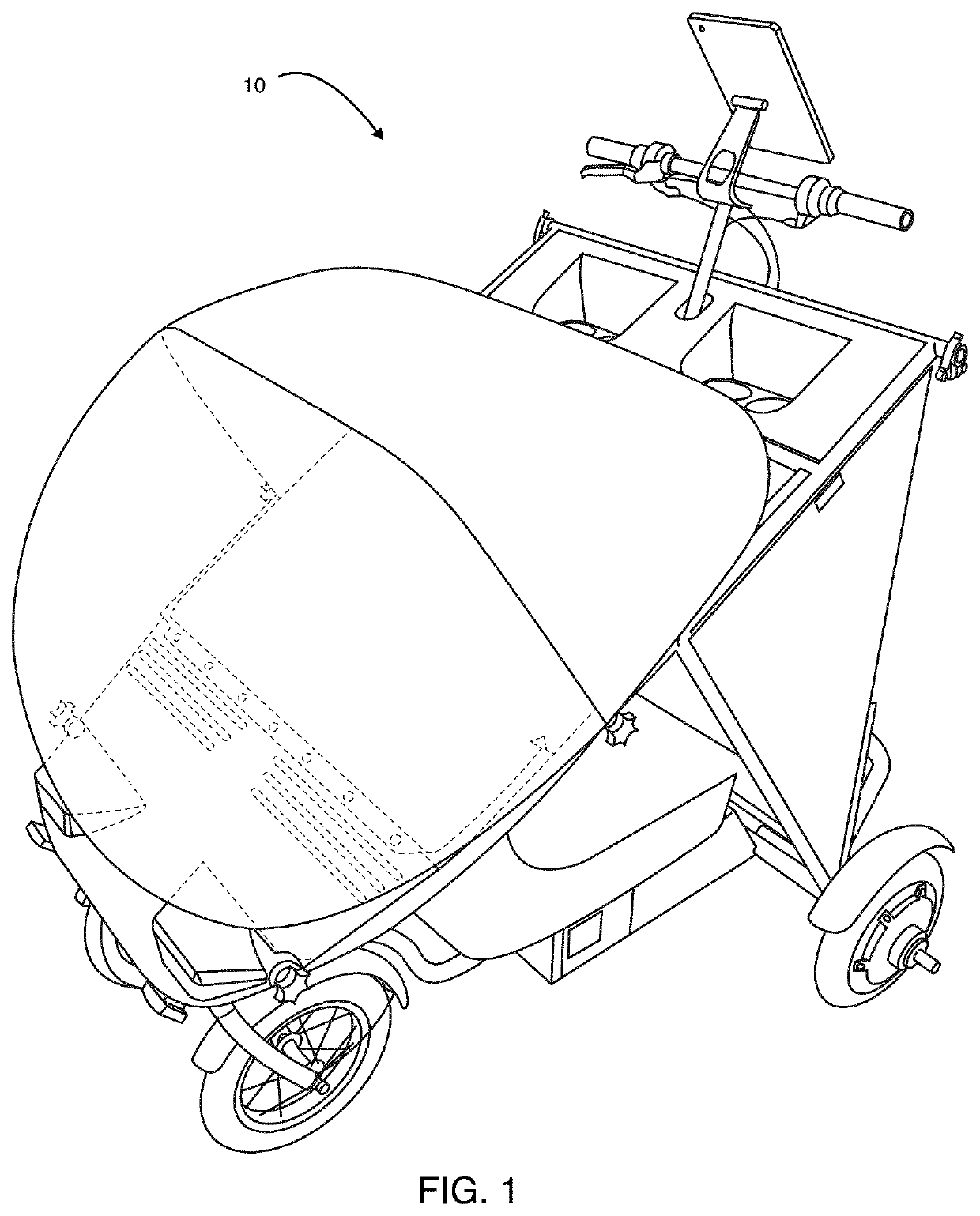 Motorized stroller having a platform and ergonomic means