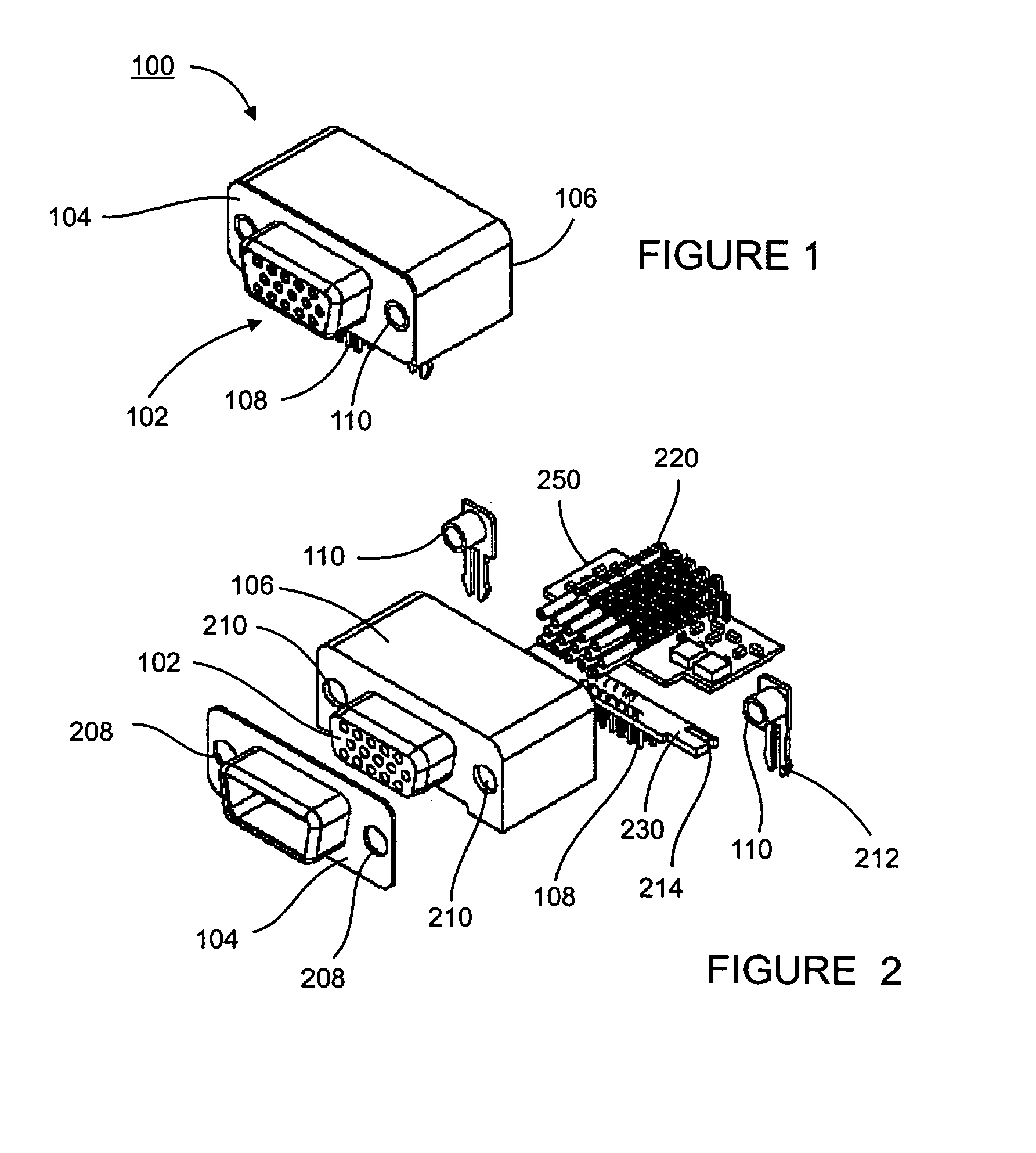 VGA connector with integral filter