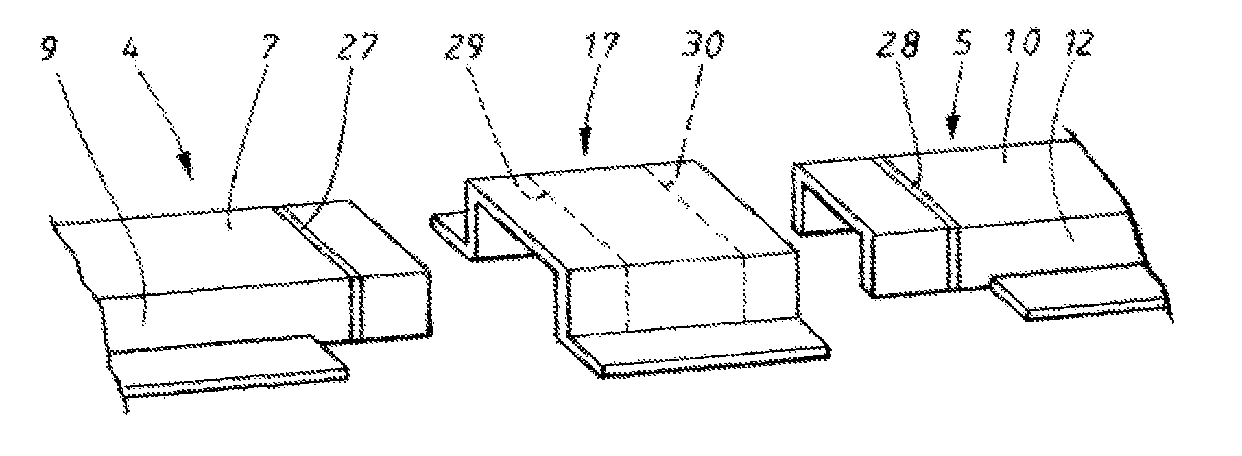 First and second U-shape waveguides joined to a dielectric carrier by a U-shape sealing frame