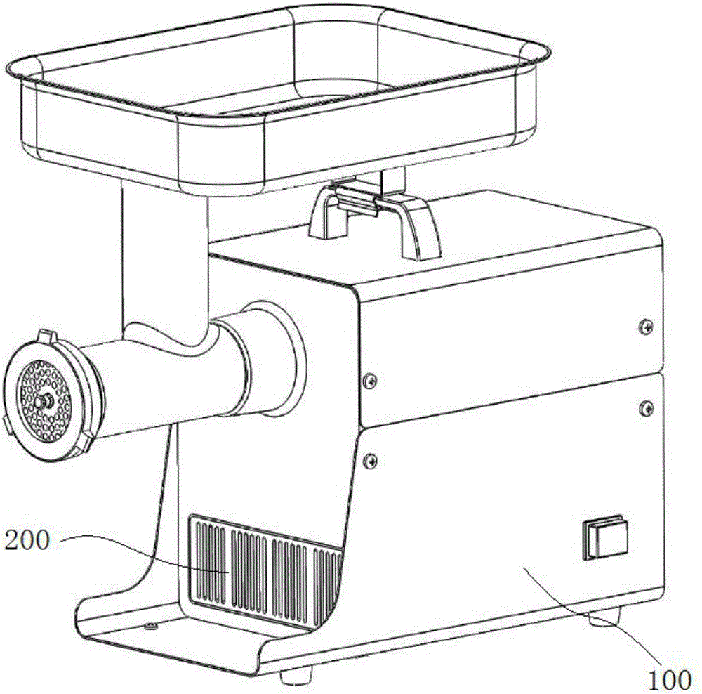 Press rebounding type storage drawer of meat grinder