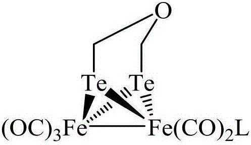 Fe-Fe hydrogenase model compound containing oxa-trimethylene ditelluride bridge and preparation method of model compound