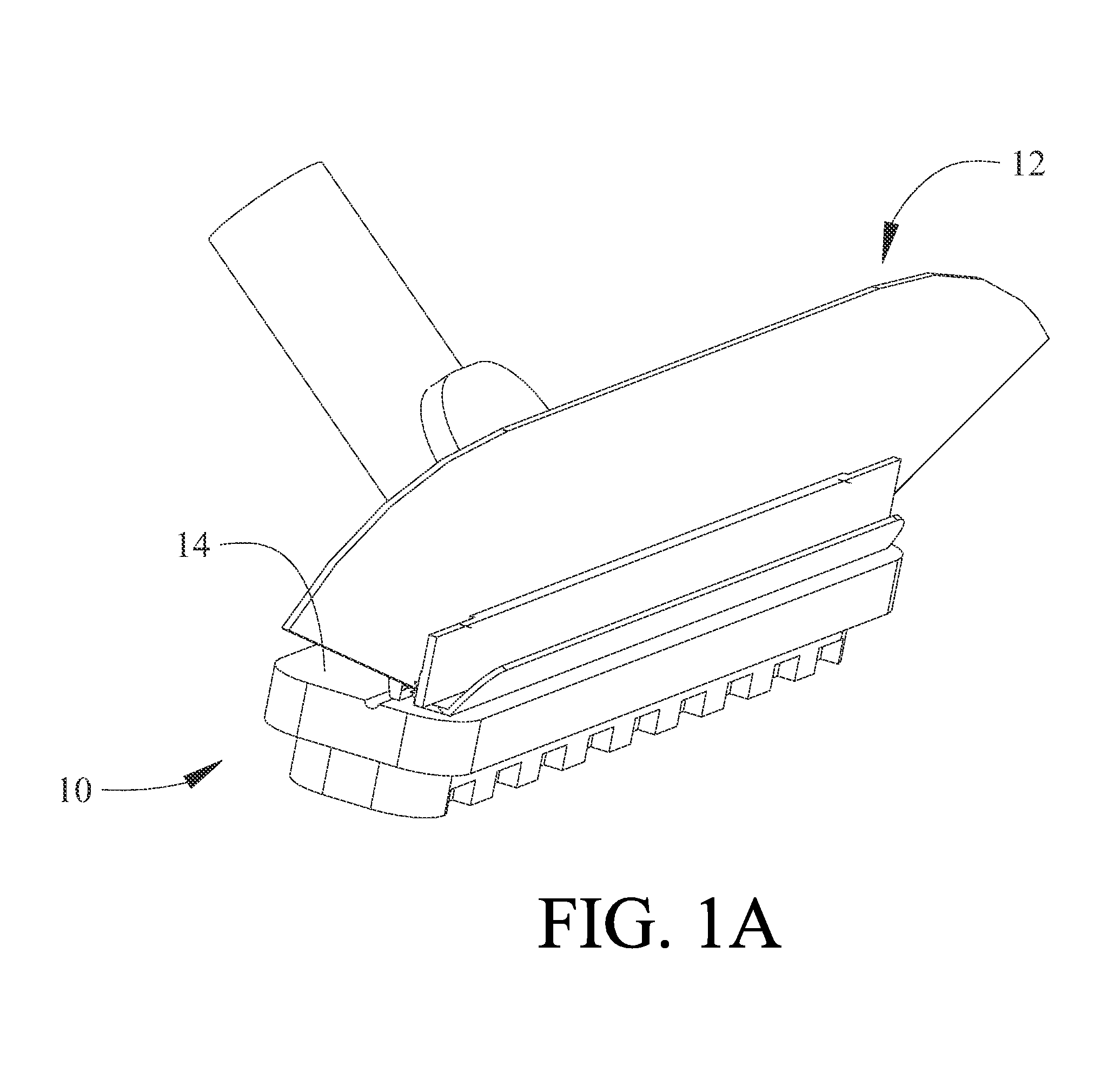 Upward extending brush for floor cleaner