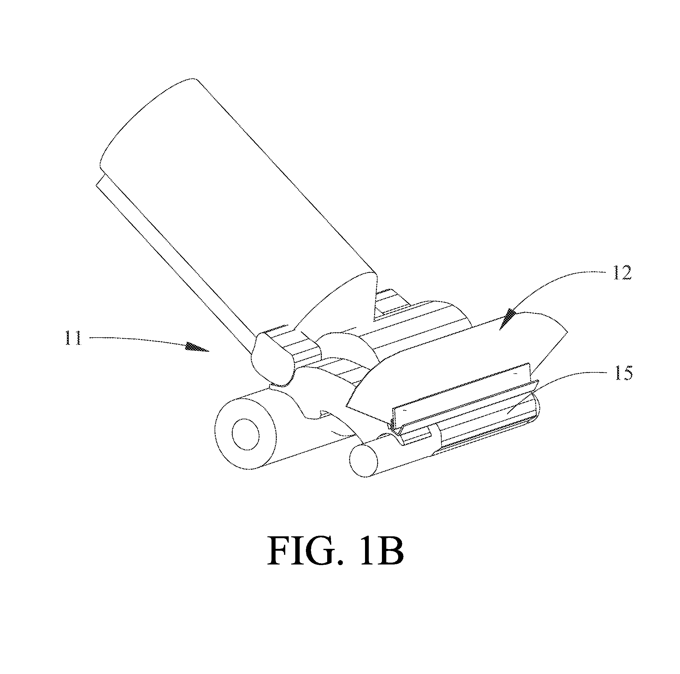 Upward extending brush for floor cleaner